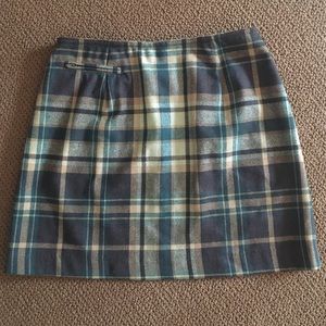 Plaid Wool Skirt
